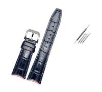 PJFSQAD 22mm Bracelet Suitable Fit For IWC For Portugal 7-day Chain Waterproof Leather Watch Strap With IW500705 Watchband(A-blue-silver)