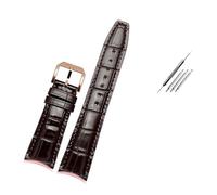 PJFSQAD 22mm Bracelet Suitable Fit For IWC For Portugal 7-day Chain Waterproof Leather Watch Strap With IW500705 Watchband(A-brown-rose gold)