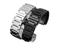 PJFSQAD 24mm Bracelet Fit For Casio For G-SHOCK PRG-600YB/PRG-650/PRW-6600 GA2000 Stainless Steel Strap Metal Folding Buckle Wrist Watch Band(F Black)