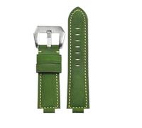PJFSQAD 26 * 14mm Convex Thin Breathable Men Wrist Strap Fit For CASIO For G-Shock GST-B400 Nylon Cowhide Watch Band Watchband Accessories(Army Green silver)