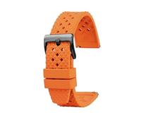 PJFSQAD 4 Color Watchband 22mm20mm Fluoro Rubber Sport Diving Replace Fit For O-Mega For Rox For S-Eiko For C-iTizen(OrangeXblack clasp,22mm)