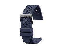 PJFSQAD 4 Color Watchband 22mm20mm Fluoro Rubber Sport Diving Replace Fit For O-Mega For Rox For S-Eiko For C-iTizen(BlueXblack clasp,20mm)