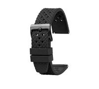 PJFSQAD 4 Color Watchband 22mm20mm Fluoro Rubber Sport Diving Replace Fit For O-Mega For Rox For S-Eiko For C-iTizen(BlackXblack clasp,22mm)