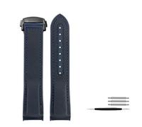 PJFSQAD 8 Color Nylon Waterproof Silicone Rubber Watch Band Fit For Men Omega For Ocean Cosmos For Hippocampus 300 Quarter Orange 22MM(Blue-b-b-black,22mm)