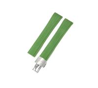 PJFSQAD Arc Mouth Silicone Watch Strap Fit For Patek Philippe Aquanaut5167A/5164 Grenade Folding 21mm Watchbands(L-green-Steel-Z18)