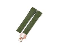 PJFSQAD Arc Mouth Silicone Watch Strap Fit For Patek Philippe Aquanaut5167A/5164 Grenade Folding 21mm Watchbands(D-green-Rose-Z18)