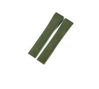 PJFSQAD Arc Mouth Silicone Watch Strap Fit For Patek Philippe Aquanaut5167A/5164 Grenade Folding 21mm Watchbands(D-green-No buckle)