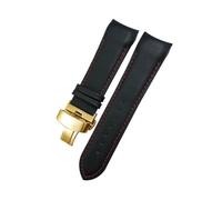 PJFSQAD Calf leather watch band 22/23/24mm, black & brown, replacement strap with tools for Tissot 1853 Couturier T035 T035627 T035410(Black Red-Gold,23mm)