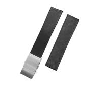 PJFSQAD Curved Silicone Rubber Watch Band Fit For Longines For Kangkas L3 781 Diver 742 Men's Strap 21mm(Blue-silver)