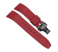 PJFSQAD Durable and Wear-resistant Silicone Universal Watchbands Soft Comfortable Strap 20 22 24mm(Red-Black-B1,20mm)