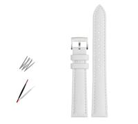 PJFSQAD Fashion Leather Watch Band Fit For Armani For Timex For Gucci For Fossil For Casio Strap Women Bracelet 10 12mm 14mm 16mm 18mm(White-silver,18mm)