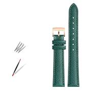 PJFSQAD Fashion Leather Watch Band Fit For Armani For Timex For Gucci For Fossil For Casio Strap Women Bracelet 10 12mm 14mm 16mm 18mm(Green-rose gold,14mm)