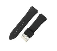 PJFSQAD Finely Crafted Silicone Watchband Fit For Guess W0247g3 W0040g3 W0040g7 Soft Comfortable Sport Convex Interface Strap22mm(Black-Steel-K6)