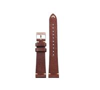 PJFSQAD First layer Watchband Handmade Without Interlayer 18 19 20 22MM Blue Maroon Green Gray Men's Bracelet(Maroon Rose Gold,18mm)