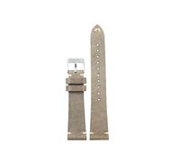 PJFSQAD First layer Watchband Handmade Without Interlayer 18 19 20 22MM Blue Maroon Green Gray Men's Bracelet(Grey silver buckle,22mm)