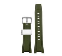 PJFSQAD Fit For Casio For G-SHOCK GST-210/W300/400G/B100/S110 S120 S130 S310 S330 Silicone Watchband men's resin Ctrap Rubber watch Accessories(B Green Silver)