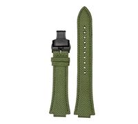 PJFSQAD Fit For Casio For Tissot For teel Ocean Heart Edifice SeriesEFB-680 ECB-10D Raised Nylon Canvas Black Watchband With Pin Buckle(B-army green-black)