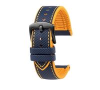 PJFSQAD Fit For Citizen Blue Angel Watch Strap Second Three Generation AT8020 JY8078 Carbon Fiber Nylon Fluoro Rubber Watchband 22mm 23mm(Yellow line bk,23mm)