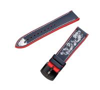 PJFSQAD Fit For Citizen Blue Angel Watch Strap Second Three Generation AT8020 JY8078 Carbon Fiber Nylon Fluoro Rubber Watchband 22mm 23mm(Blue silver,23mm)