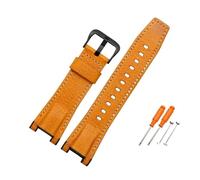 PJFSQAD Fit For G-SHOCK GST-210D/S100D/S110D/W110D/W300 Leather Nylon Canvas Watch Strap Black Brown Yellow Men Watchband(Yellow-black)