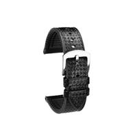 PJFSQAD Fit For Hamilton Watch Strap Khaki Aviation Wind Speed Series Composite Carbon Fiber Watchband Accessories Sport Rubber Men 20mm 22m(Black silver,20MM)