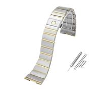 PJFSQAD Fit For Omega Double Eagle Steel Strap Constellation Series Bracelet Men's And Women's Watch Band Metal Accessories 17MM 23MM 25MM(Silver-gold,23mm)
