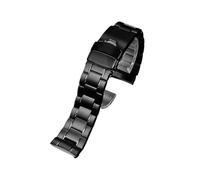 PJFSQAD Fit For Seiko PROSPEX SRPA21J1/SRPE99K1 Srp777 Srpc25 773 Strap Solid Steel Watch Band Wristband Safety Buckle Bracelet 22mm(Black three beads)