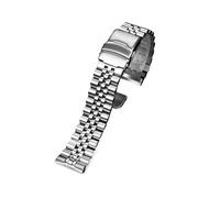 PJFSQAD Fit For Seiko PROSPEX SRPA21J1/SRPE99K1 Srp777 Srpc25 773 Strap Solid Steel Watch Band Wristband Safety Buckle Bracelet 22mm(Silver five beads)