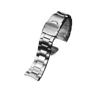 PJFSQAD Fit For Seiko PROSPEX SRPA21J1/SRPE99K1 Srp777 Srpc25 773 Strap Solid Steel Watch Band Wristband Safety Buckle Bracelet 22mm(Silver three beads)