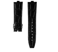 PJFSQAD Fit For Vacheron Constantin Danton Watch Strap For Crossover Four Seas VC 4300/4500V 5500V 7900V Series Raised Leather Band 24 * 7mm(Black-no bucke)