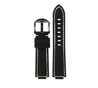 PJFSQAD Frosted leather strap Fit For Casio For G-Shock GM-110 GA110 GM-110GB GD120 GA-700 DW5600 frosted vintage watchband 16mm men's bracelet(Black-black)
