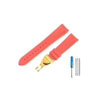 PJFSQAD High-end Silicone Watchbands Fit For Tudor 1958 Black Bay Bronze Small Copper Flower Red Series Strap 22mm(Red-GD-Z20)
