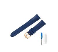 PJFSQAD High-end Silicone Watchbands Fit For Tudor 1958 Black Bay Bronze Small Copper Flower Red Series Strap 22mm(Blues-RS-K13)