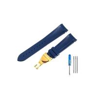 PJFSQAD High-end Silicone Watchbands Fit For Tudor 1958 Black Bay Bronze Small Copper Flower Red Series Strap 22mm(Blue-GD-Z20)