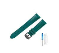 PJFSQAD High-end Silicone Watchbands Fit For Tudor 1958 Black Bay Bronze Small Copper Flower Red Series Strap 22mm(Green-BK-K13)
