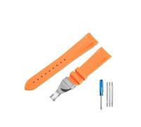 PJFSQAD High-end Silicone Watchbands Fit For Tudor 1958 Black Bay Bronze Small Copper Flower Red Series Strap 22mm(Orange-ST-Z20)