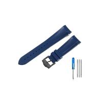 PJFSQAD High-end Silicone Watchbands Fit For Tudor 1958 Black Bay Bronze Small Copper Flower Red Series Strap 22mm(Blue-BK-K13)