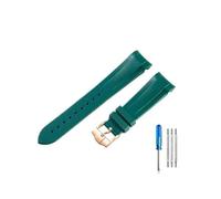 PJFSQAD High-end Silicone Watchbands Fit For Tudor 1958 Black Bay Bronze Small Copper Flower Red Series Strap 22mm(Green-RS-K13)