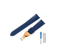PJFSQAD High-end Silicone Watchbands Fit For Tudor 1958 Black Bay Bronze Small Copper Flower Red Series Strap 22mm(Blue-RS-Z20)