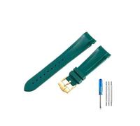 PJFSQAD High-end Silicone Watchbands Fit For Tudor 1958 Black Bay Bronze Small Copper Flower Red Series Strap 22mm(Green-GD-K13)