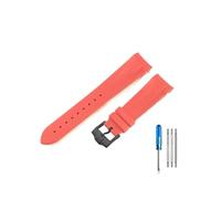 PJFSQAD High-end Silicone Watchbands Fit For Tudor 1958 Black Bay Bronze Small Copper Flower Red Series Strap 22mm(Red-BK-K13)