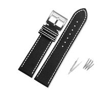 PJFSQAD JY8078 JY8085 Nylon WatchBand Fit For Citizen Blue Angel 2nd Generation 3rd Strap Bottom Yellow Men Bracelet 22MM(Black -silver bucke)