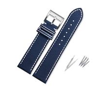 PJFSQAD JY8078 JY8085 Nylon WatchBand Fit For Citizen Blue Angel 2nd Generation 3rd Strap Bottom Yellow Men Bracelet 22MM(Blue-silver bucke)