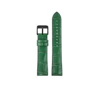 PJFSQAD Lea/ther with silicone rubber bottom watch strap 19 20 21 22mm Universal black brown dark blue men and women watchband(Green-B pin,20mm)
