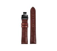 PJFSQAD Lea/ther with silicone rubber bottom watch strap 19 20 21 22mm Universal black brown dark blue men and women watchband(Brown-Black,22mm)