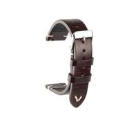 PJFSQAD Leather Brown Handmade Watch Strap 18mm 19mm 20mm 22mm Band Crack Pattern Wristband Belt Quick Release Bar(Coffee,19mm)