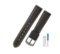 PJFSQAD Leisure Gentleman's Quick Release Silicone Watchbands Fit For Casio For Tissot For Citizen For Seiko For Rolex Moisturewicking Strap 18 20 22 24mm(BlackOrange-Black-K2,24mm)