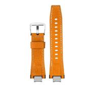 PJFSQAD Modified Nylon Watchband Fit For Casio For G-SHOCK GST-B400 GST-B400BD/AD Silicone Rubber Watch Band Strap Bracelet(Cowhide brown SK)