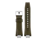 PJFSQAD Modified Nylon Watchband Fit For Casio For G-SHOCK GST-B400 GST-B400BD/AD Silicone Rubber Watch Band Strap Bracelet(Cowhide green SK)