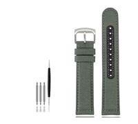 PJFSQAD Nylon Canvas Bottom Watch Strap Fit For SEIKO NO.5 SRPC31J1 SSC295J1 20 21 22mm Black Green Gray Khaki Blue Men's Watchband(Gray-S pin,22mm)